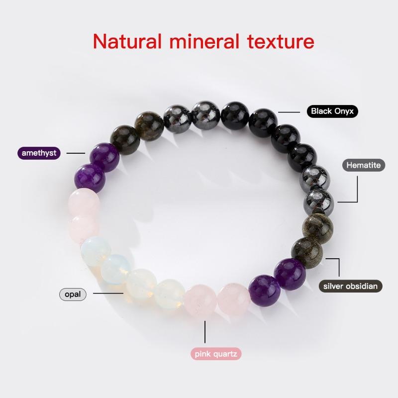 Natural Modern Volcanic Stone Bracelet Handmade Energy Bracelet Assisted Breathing Meditation Agate Stone Colorful Miniature Jewelry Ornament Bracelet