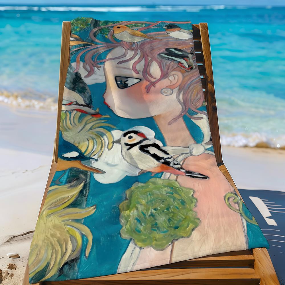 Art Aya T-Takano Towel Sports Quick Dry Travel Camping Gear Sandproof Soft Light Large Beach Towel