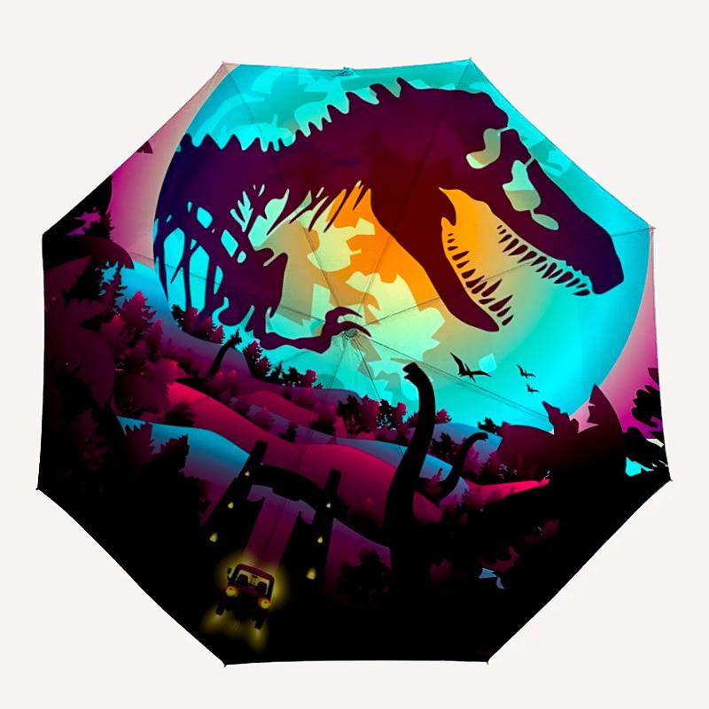 

1pc Dino Jurassic Automatic Open/Close Folding Cute Umbrella, Windproof 8 Ribs Construction, Lightweight Travel Umbrella a0902108