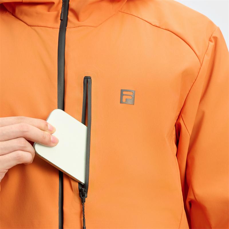 New FILA x BBC EARTH Jacket Men Sunset Orange A11M437713FOR