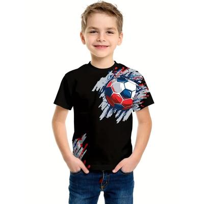 Sports Football 3d Print Tee Shirt Kids Boys Clothes Short Sleeve Casual Children's Clothing Fashion T Shirt For Boys