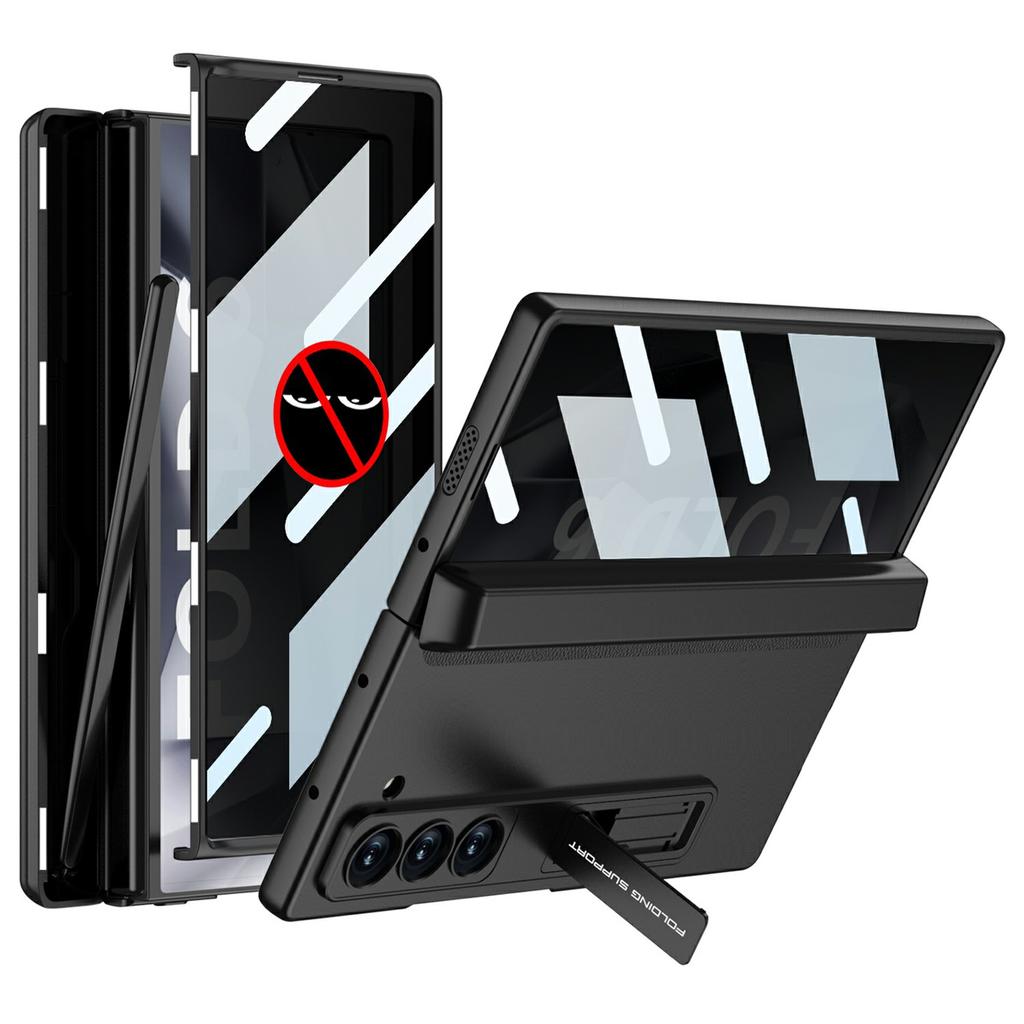 GKK For Samsung Galaxy Z Fold6 5G Case with Privacy Screen Film,Pencil Slot Magnetic Hinge Hard PC Phone Cover