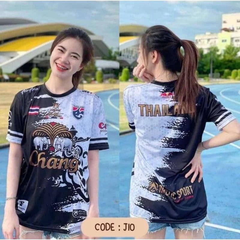 THAILAND Football Soccer Round Neck Vintage Shirt National Flag Elephant Logo Badge Unisex Men Women JERSEY Print Quick Dry Short Sleeve Uniform