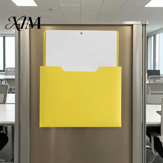 Plastic Document Pocket File Holder with Large Magnetic Back, Wall Hanging Folder for Whiteboard Organizer, A4 Paper Organizer Case Refrigerator