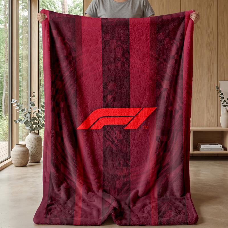 F1 Flannel Fleece Blanket Cozy Warm Throw Blanket For Couch Bed Travel All Season Use