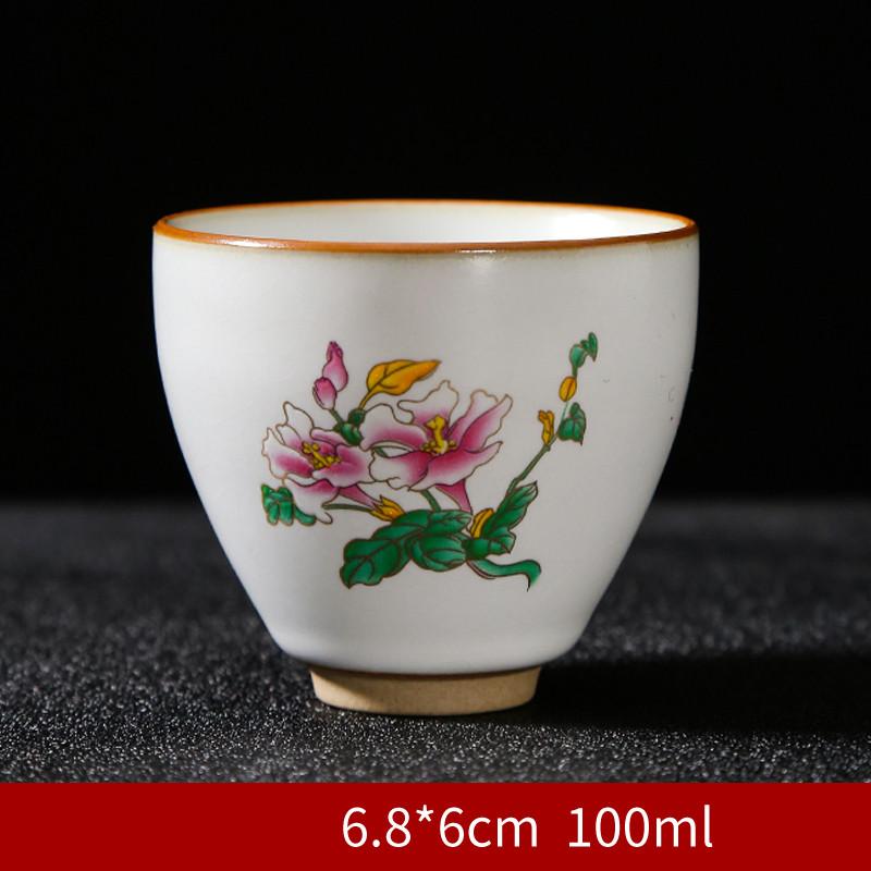 4PCS Chinesische Handbemalte Teetasse Handgemachte Keramik Tee-Set Teetasse Master Tasse Tee Schüssel Drink Tragbare Persönliche Einzigen Tasse