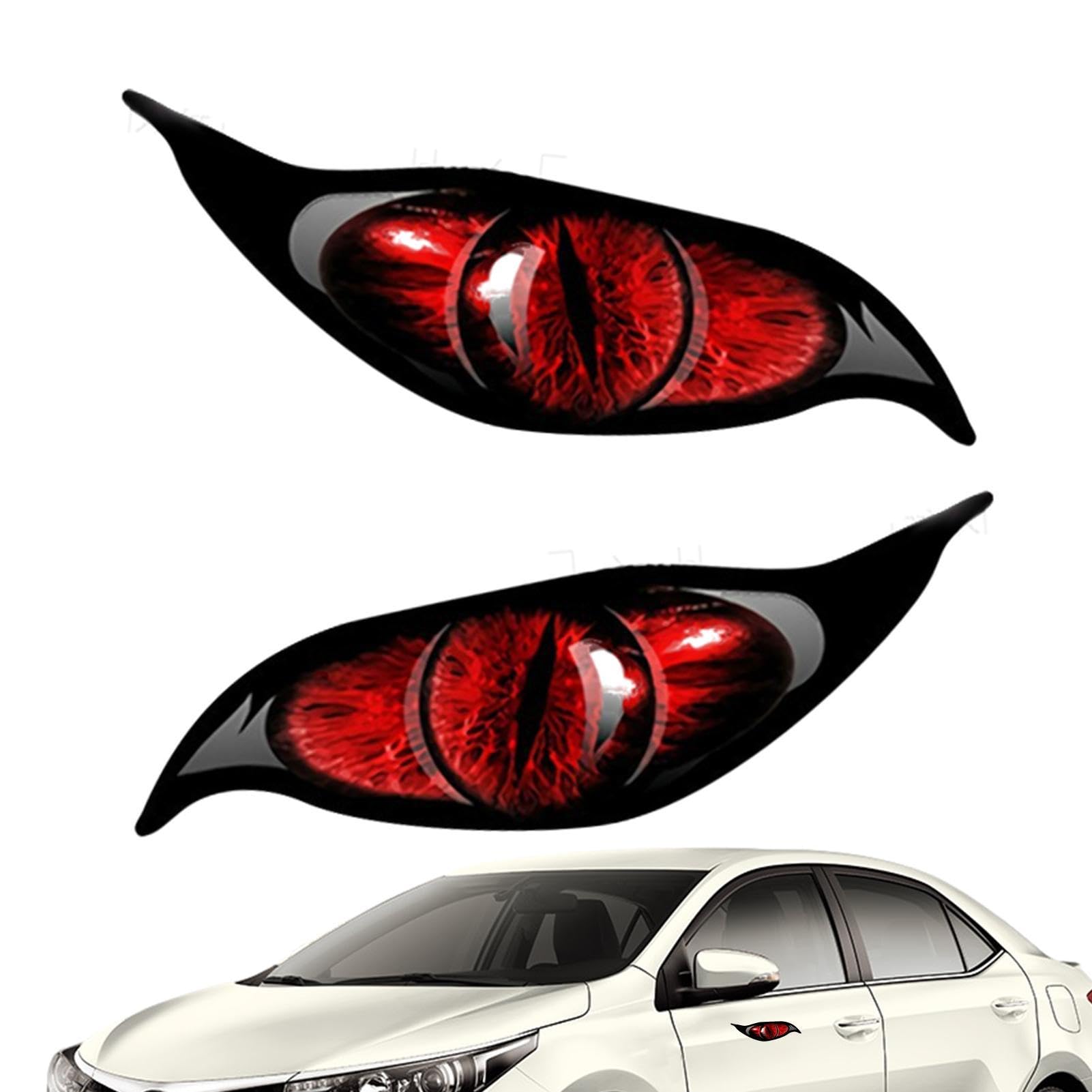 

side mirror sticker,reflective scary decal car sticker | scary eyes reflective car sticker cover 20*7.5cm красный