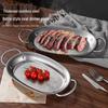 ZISIZ 304 Stainless Steel Retro Oval Serving Plate
