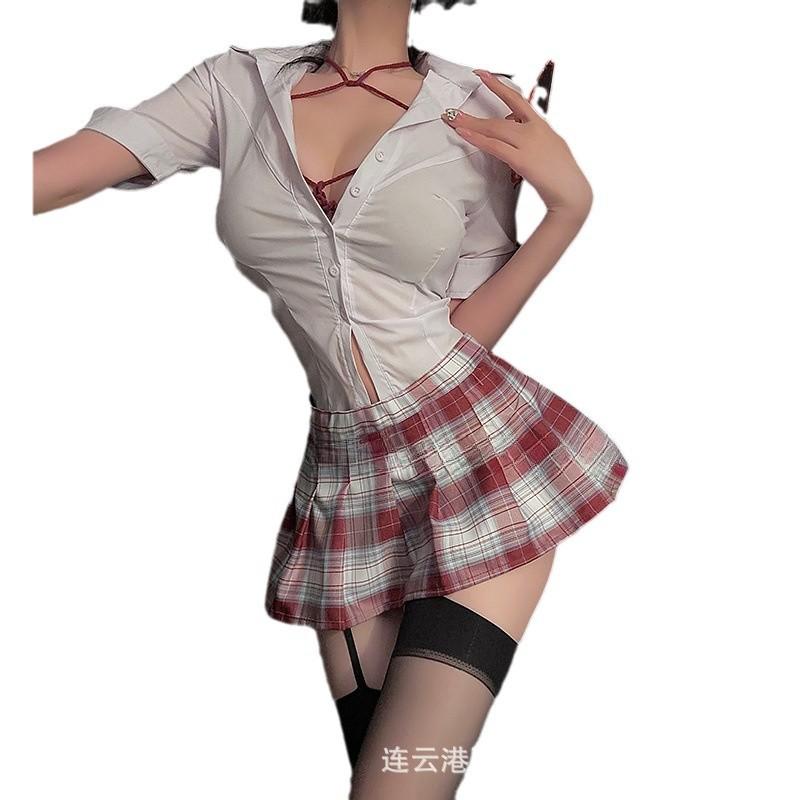 Sex Underwear Female Sexy Jk Skirt Shirt Pure Desire Secretary Pajamas Uniform Seduction Suit Clothes Qqny