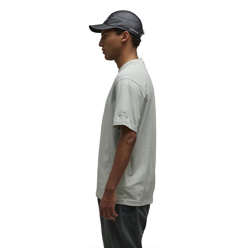 Y-3 Relaxed 23SS Round Neck Logo Sleeve Label T-Shirt Unisex T-Shirts Light-Gray IP7684