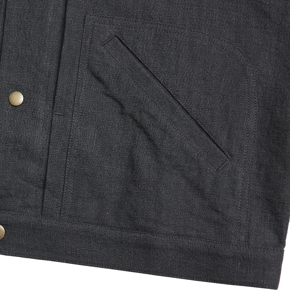 Sortie Type-2 Linen Trucker Jacket (Charcoal)