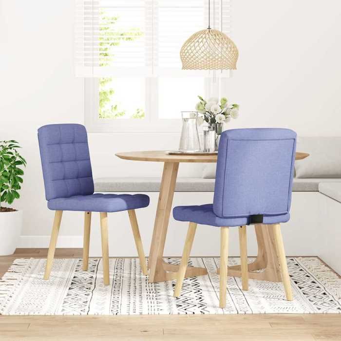 VidaXL Chaises à manger lot de 2 bleu jean tissu, chaise, chaise de salon, chaise d'accent, chaise de cuisine, siège de 4101101