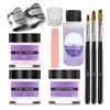 Acrylic Nail Kit Acrylic Powder Liquid Set with Nail Brush Nail File 3 Colours Nail Powder Kit F