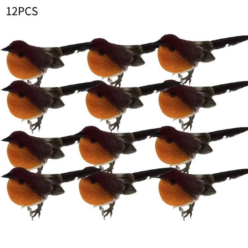 Entzückender künstlicher Feder Rotkehlchen Vogel Weihnachtsbaumschmuck Bastelstück