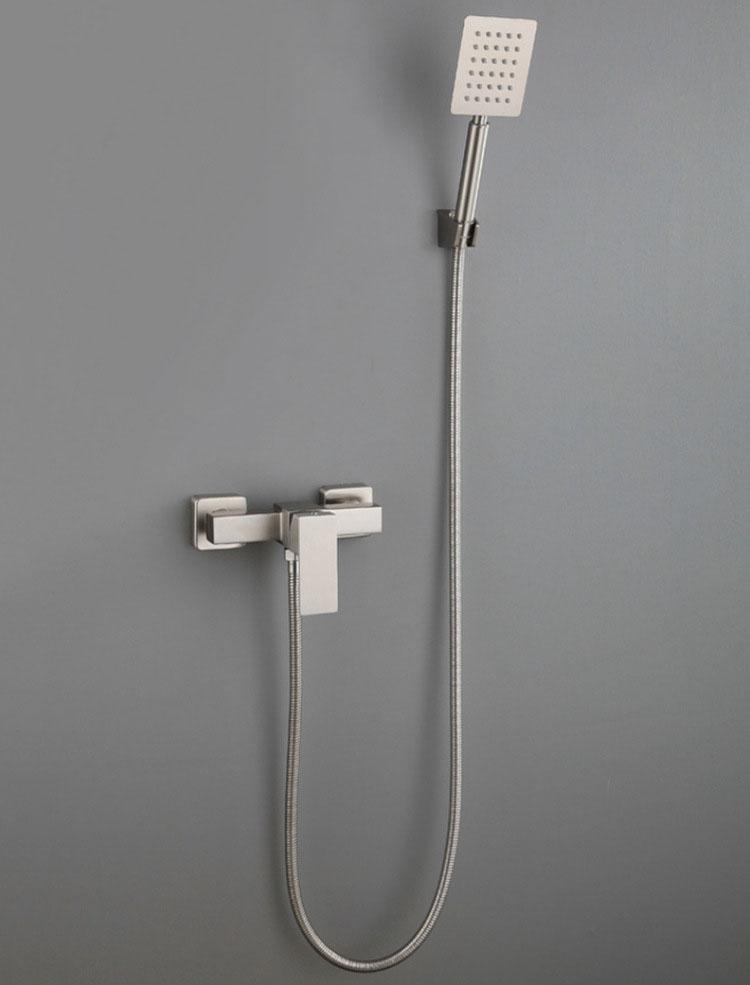 304 Stainless Steel Shower Set Nickel Hot And Cold Mixer Water Shower Faucet Bathroom Square Bathtub Faucet Shower Faucets Set