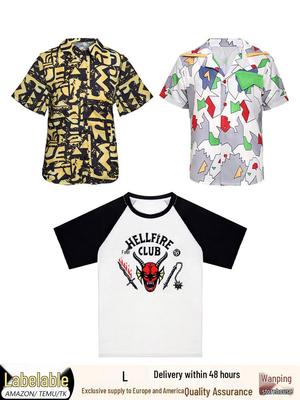 Camiseta Cosplay de Manga Corta Impresa en 3D de Eleven de Stranger Things