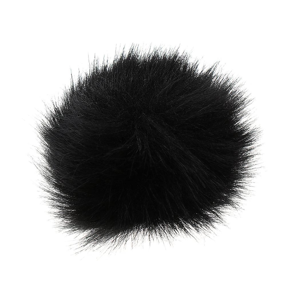 2Pcs Black Outdoor Lapel Microphone Windscreen Wind Muff Furry Cover 1.0cm