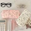 Love Print Pattern Stationery Bag Large Capacity Storage Bag Simple Pen Bag  Student Gift
