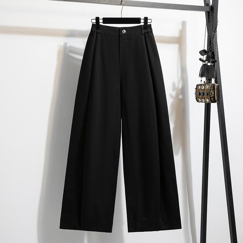 DIMANAF 2026 Summer New Plus Size Women High Waist Wide Leg Pants Loose Casual Trousers