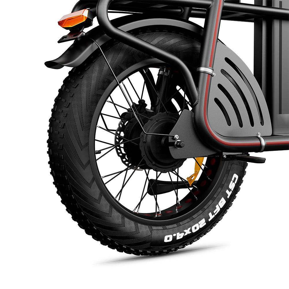 Bicicleta Eléctrica Drvetion ET20 20" Neumático Ancho 48V 20AH Con Asientos Tipo Sofá Motor Pico 1000W Ebike Para Adulto 7 Velocidades Desbloqueo NFC