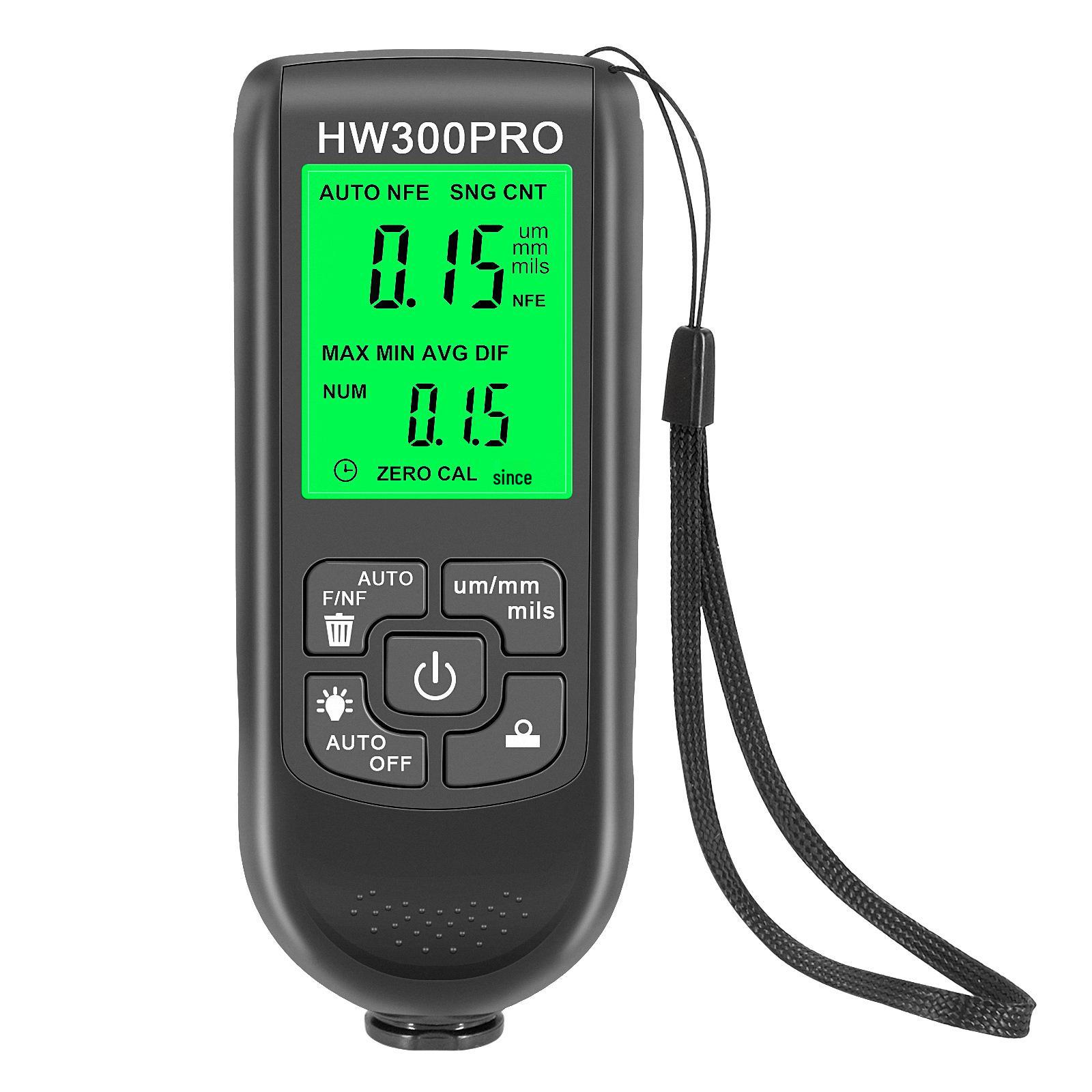 

HW-300PRO Високоточний товщиномір покриття з антиковзним покриттям для шарів фарби та плівки