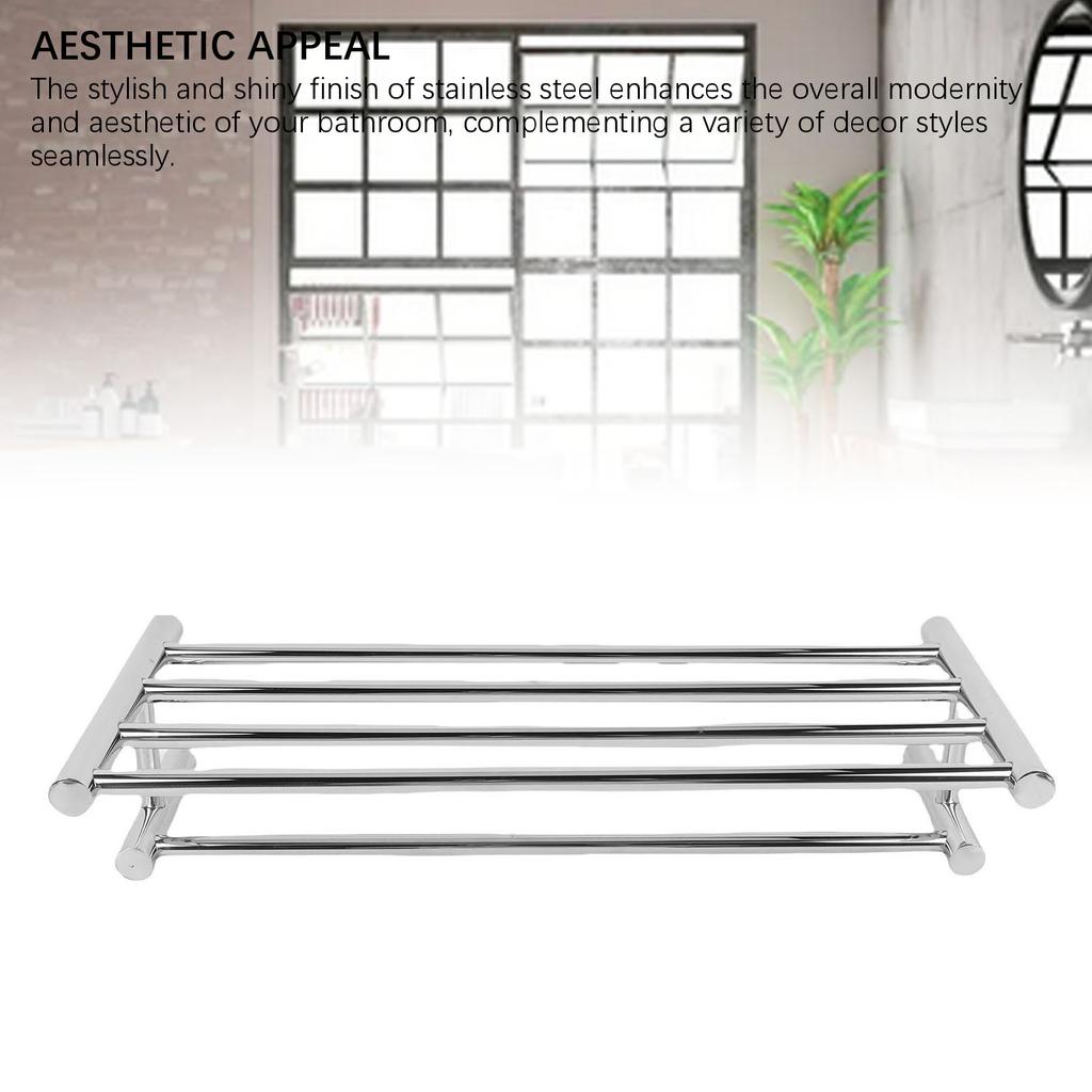 Towel Rack Stainless Steel Wall Mounted Towel Holder Space Saving Towel Hanger Bath Towel Shelf for Bathroom