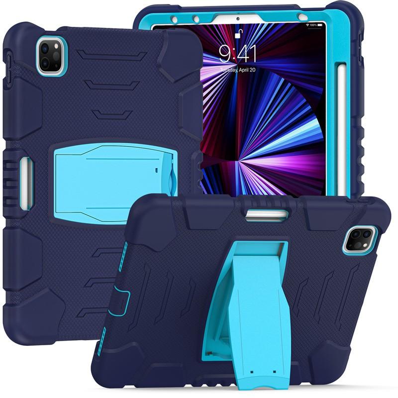 Silicone Full Cover Case With Kickstand IPad Pro 12.9 Inch 11 Shockproof Anti-Slip Heat Dissipation Scratch