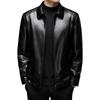 Nová pánská kožená bunda s límcem pro středněvěké muže, business casual, na zip, z PU kůže