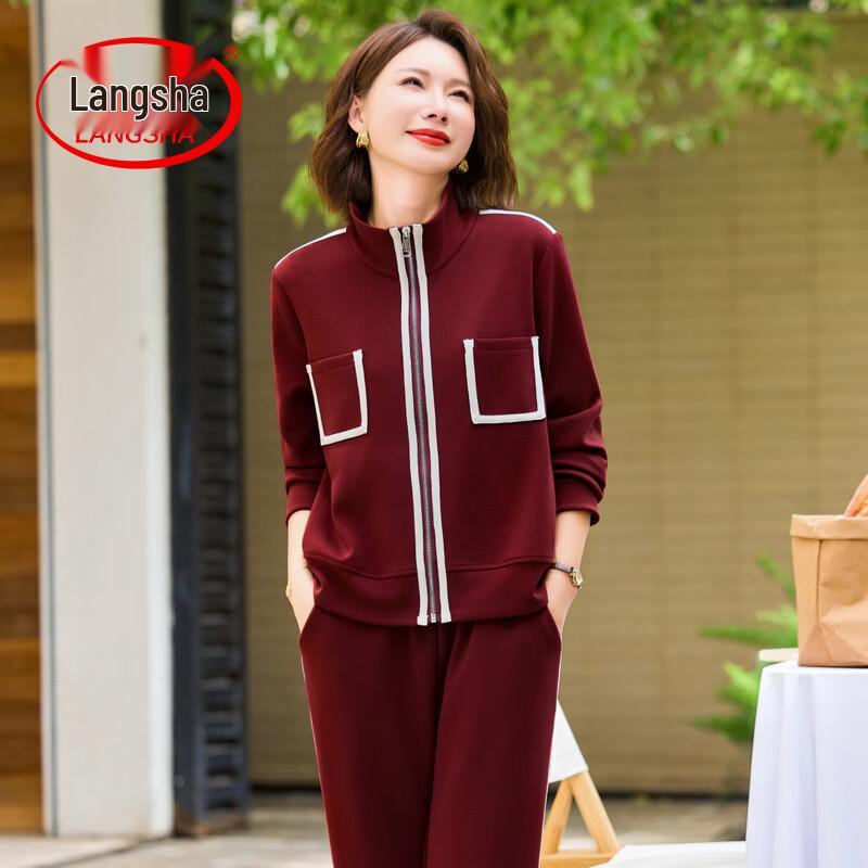LangSha Mid-Aged Women s Sportswear Two-Piece Set 5XL