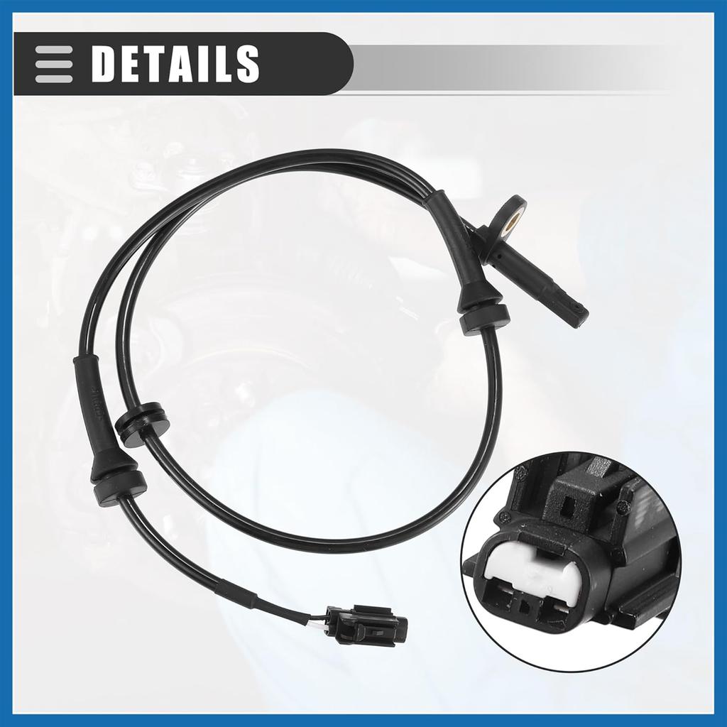 Front Left ABS Sensor, Wheel Speed Sensor, for Nissan Sentra 2007-2012, Plastic, No.47911ET000, Black Item Replacement