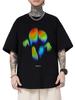 Sommer neu 100% Baumwolle Herren Rundhals Kurzarm Locker T-Shirt Oberteil Buchstaben bedrucktes T-Shirt Hohe Qualität Rockmusik Festival