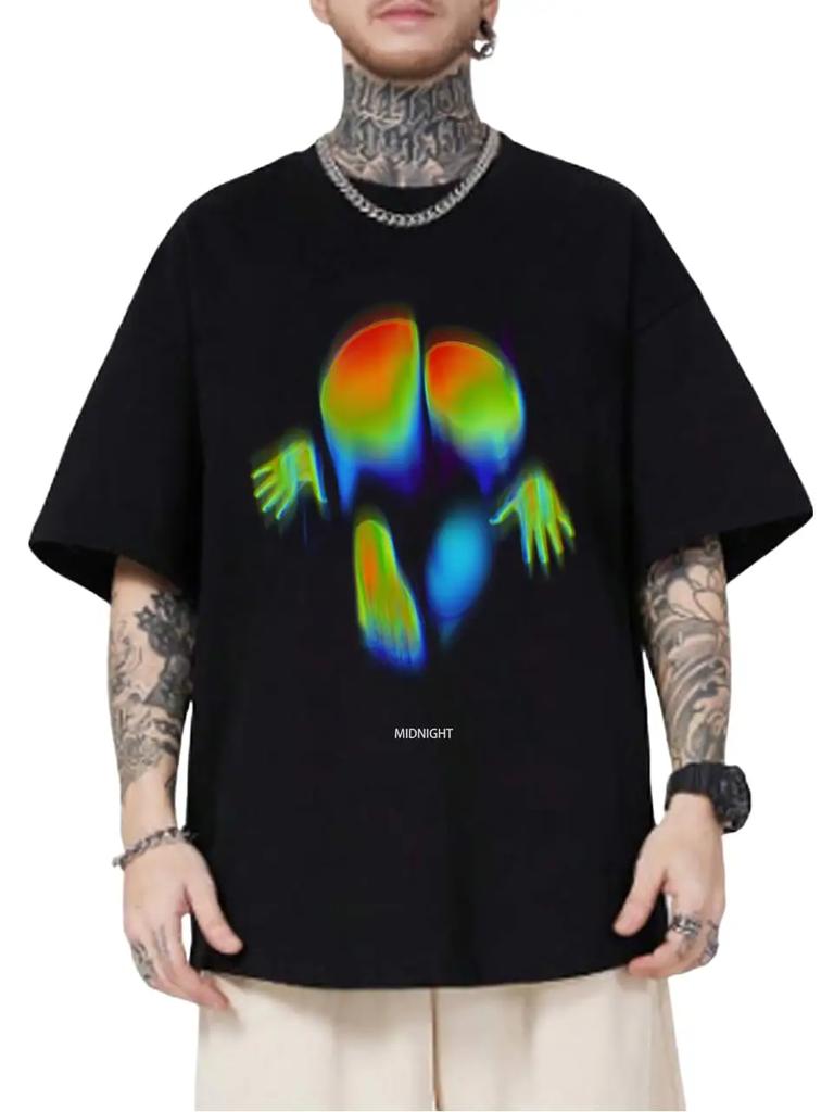 Sommer neu 100% Baumwolle Herren Rundhals Kurzarm Locker T-Shirt Oberteil Buchstaben bedrucktes T-Shirt Hohe Qualität Rockmusik Festival