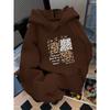 Women's Autumn and Winter Loose Casual Comfortable Letter Printed Thick Long-Sleeved Round Neck Hoodie Pullover