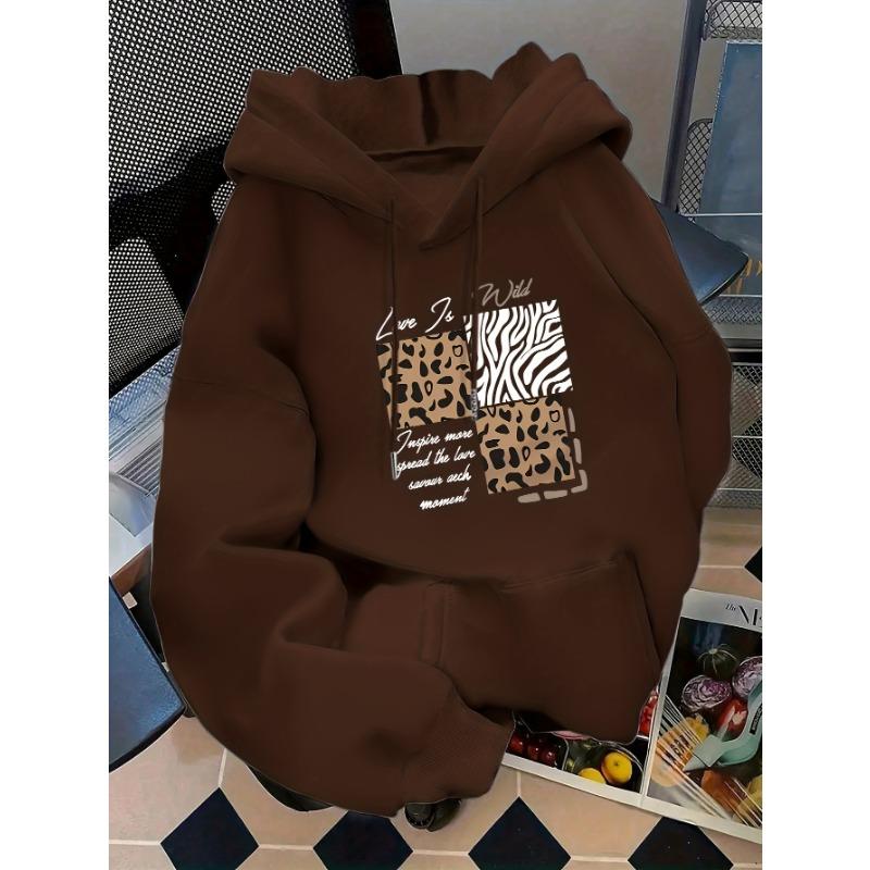 Women's Autumn and Winter Loose Casual Comfortable Letter Printed Thick Long-Sleeved Round Neck Hoodie Pullover