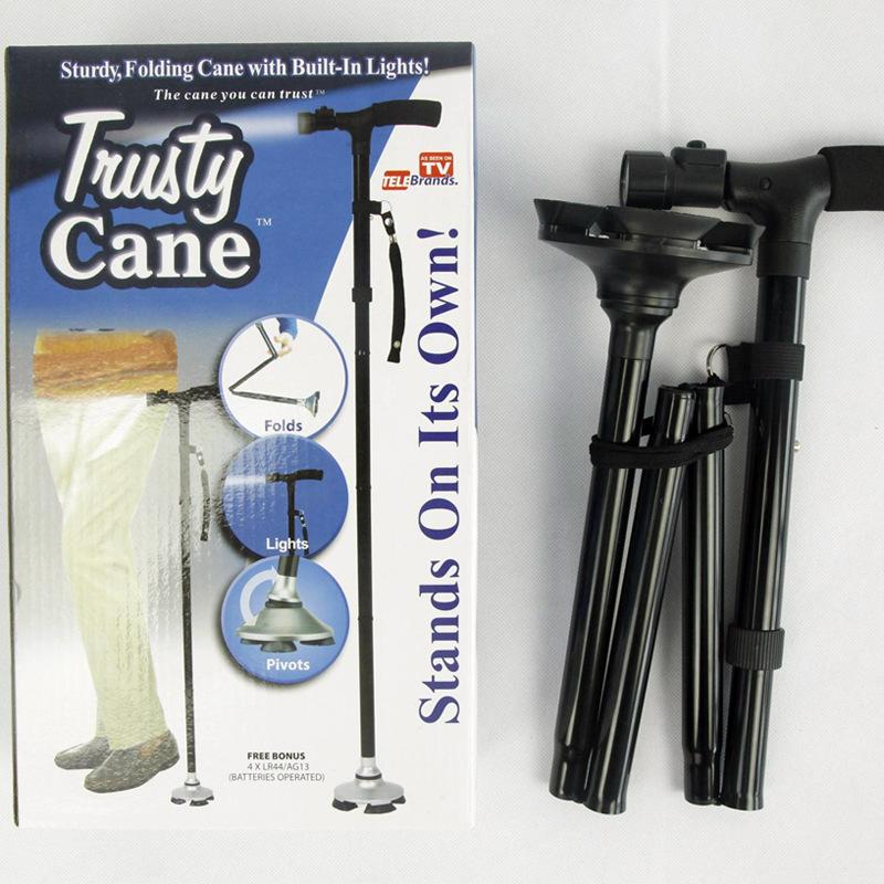 Telescopic Five-Section Folding Walking Cane for Elderly and Hiking