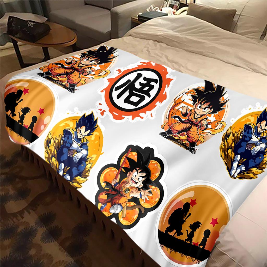 1PC Son Goku  Print Flannel Blanket, High quality All Seasons, Home Decor, Warmth and Comfort, Perfect for Christmas Gifts