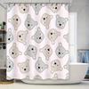 Adorable Bear Print Shower Curtain Set For Bathroom Decor Pink Grey Colors Available In Various Sizes!