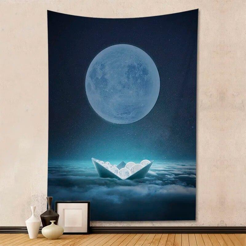 Tapestry beautiful starry sky moon room decoration home life wall hanging background cloth