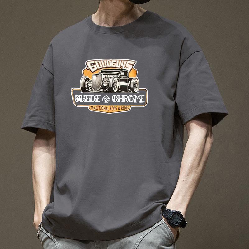 

Мужская летняя футболка свободного кроя с рисунком в гонконгском стиле с коротким рукавом 3XL (190-215 lbs)