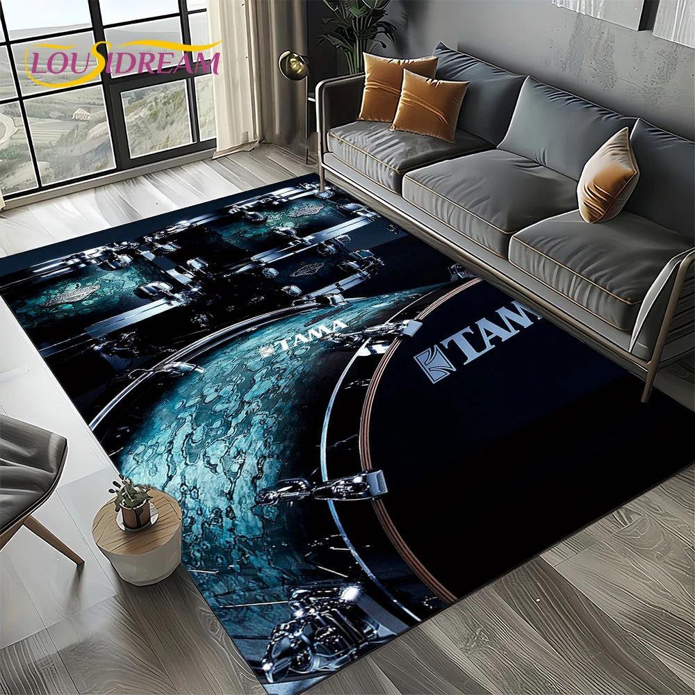 Music Instruments TAMA Drum Kit Drum Set Carpet Rug for Living Room Bedroom Home Sofa Decoration,Kid Area Rug Non-slip Floor Mat