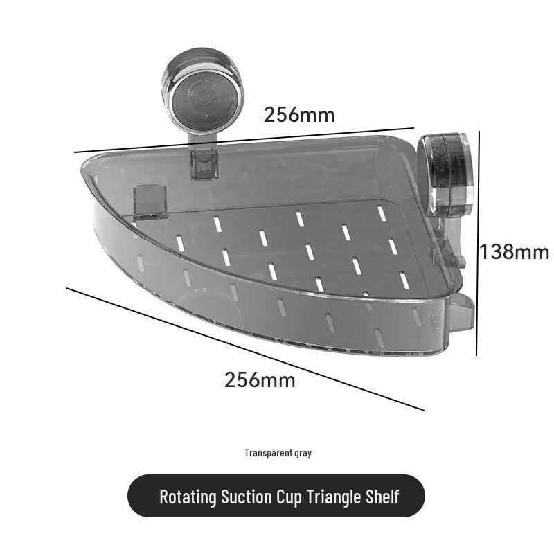 Wandmontiertes Eckregal mit Saugnapf – Bohrfreie Dreieckablage für Bad & Toilette
