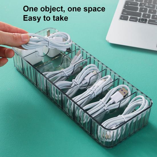 Data Cable Storage Dust-proof Large Space Box Anti-winding Desk Multi-purpose Charging Cable Organizer