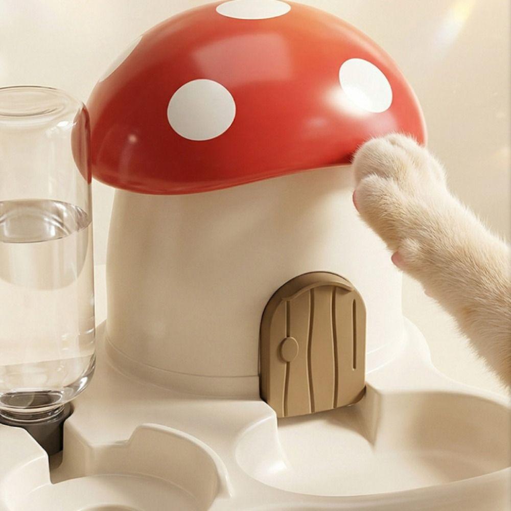 2 in 1 Mushroom Pet Automatic Feeder Large Capacity Cat Water Dispenser  Multi-Pet Household