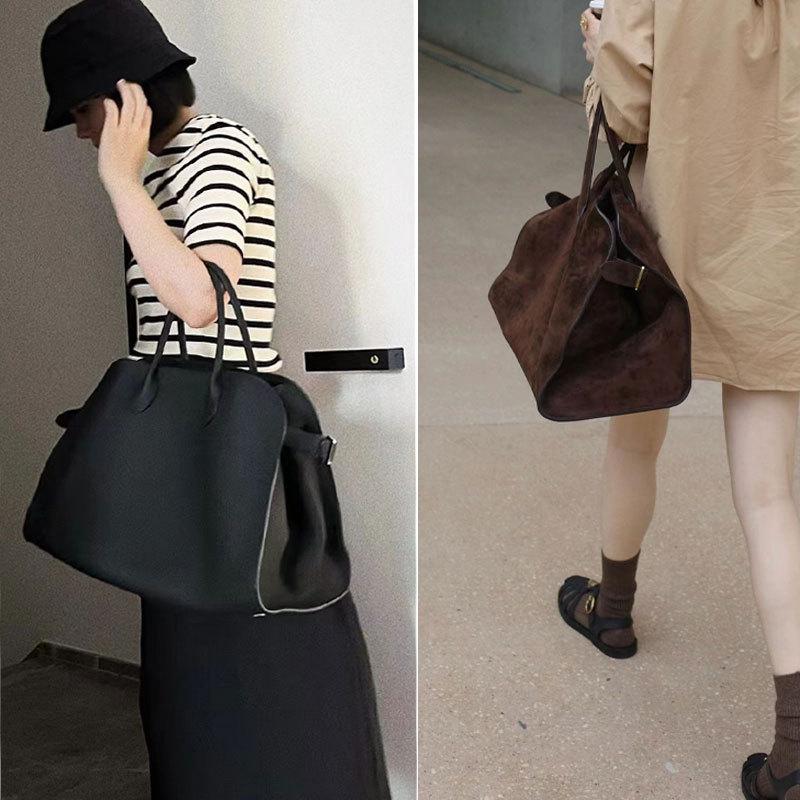 TheRow Margaux15 Large Genuine Leather Tote – Handheld Computer Bag in Style of Bai Baihe and Dong Jie