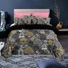 Ramadan Duvet Cover King Queen Religious Themed Quilt Cover Muslim Believer Polyester Bedding Set Pillowcases Brownish Yellow