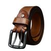 Belt Men's Retro Trendy All-Match Italian First Layer Cowhide Double Pin Buckle Genuine Leather Jeans Belt
