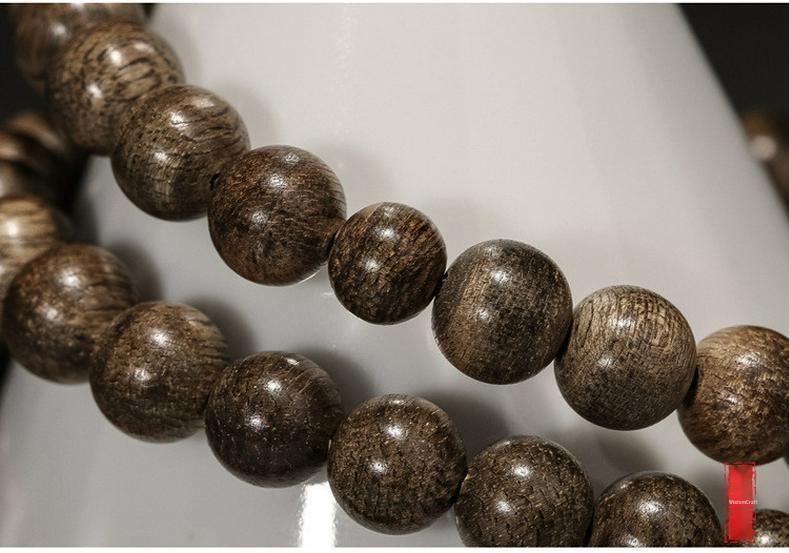 Brunei Soft Silk Agarwood 108-Bead Prayer Bracelet: Natural Oil Line Buddhist Beads for Men and Women