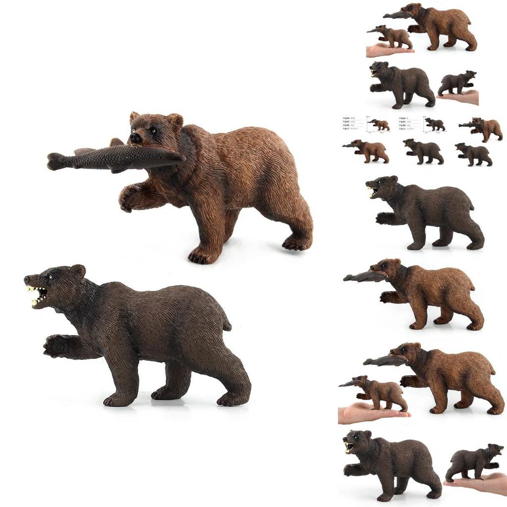 Realistic Black Bear And Brown Bear Forest Animal Model Figurines Perfect For Kids