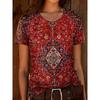 Women's T Shirt Print Graphic Geometry Vintage Stylish Casual Short Sleeve Crew Neck Regular Tops Summer Spring