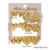 New gold stud earrings set female butterfly flower love water drop shape versatile earrings female